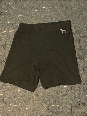 PINK Victoria's Secret Black Bike Shorts with Dog Logo